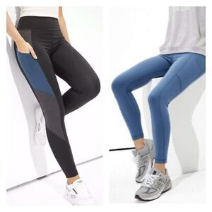 American Eagle AE The Everything Pocket Leggings Hi Rise Blue Black XXS 2XS